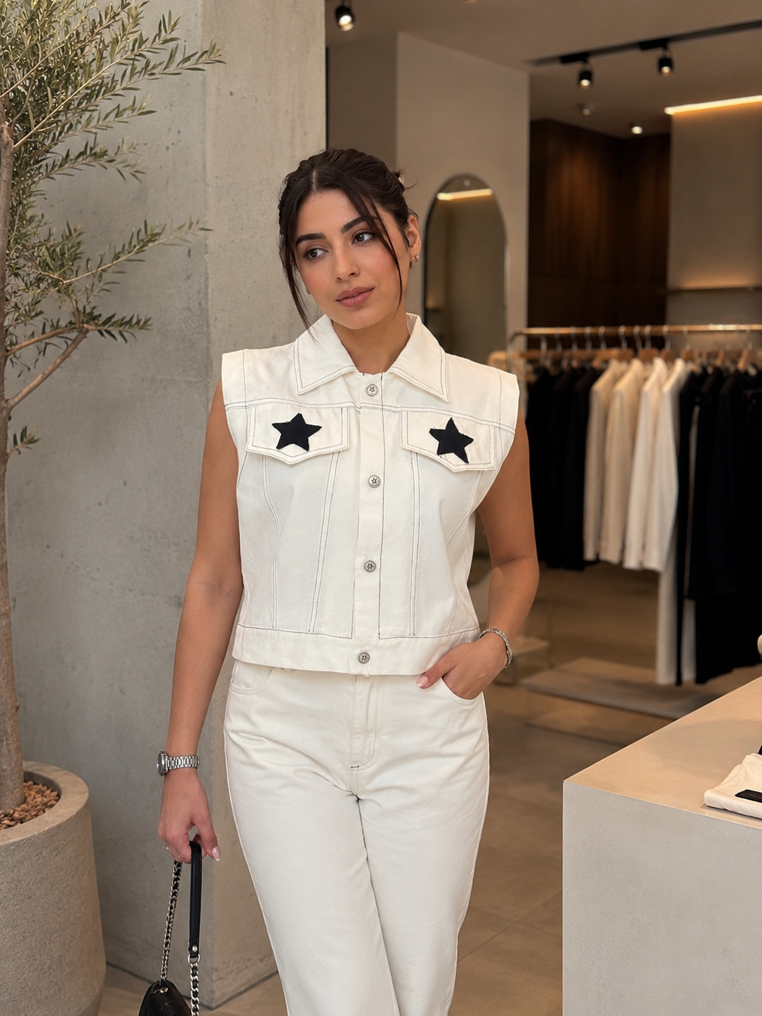 وست ستاره -جنس کتون - فری سایز مناسب (34تا44)